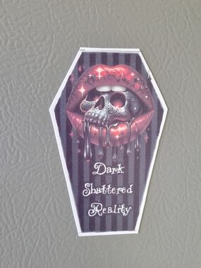 💀NEW💀 Hand Crafted Black and Red Gothic Coffin Magnet